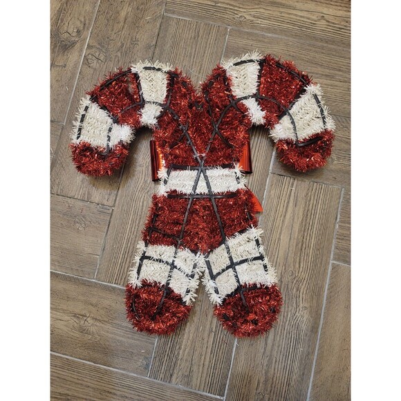 Vintage 21” Tinsel Candy Cane with Large Bow Decor - Picture 4 of 12